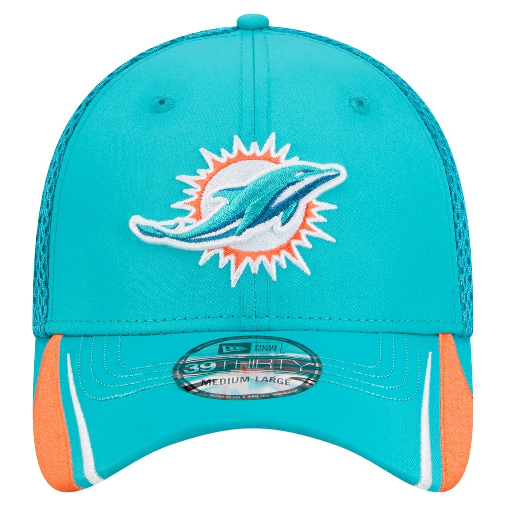 Miami Dolphins New Era Game Day Linear 39THIRTY Flex Hat Aqua - NFL