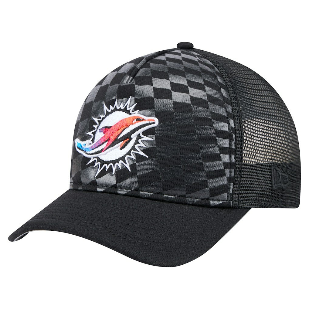 Miami Dolphins New Era Gradient 9FORTY Adjustable Hat Black - NFL