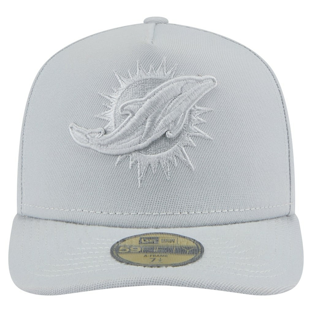 Miami Dolphins New Era Color Pack A-Frame 59FIFTY Fitted Hat Gray - NFL