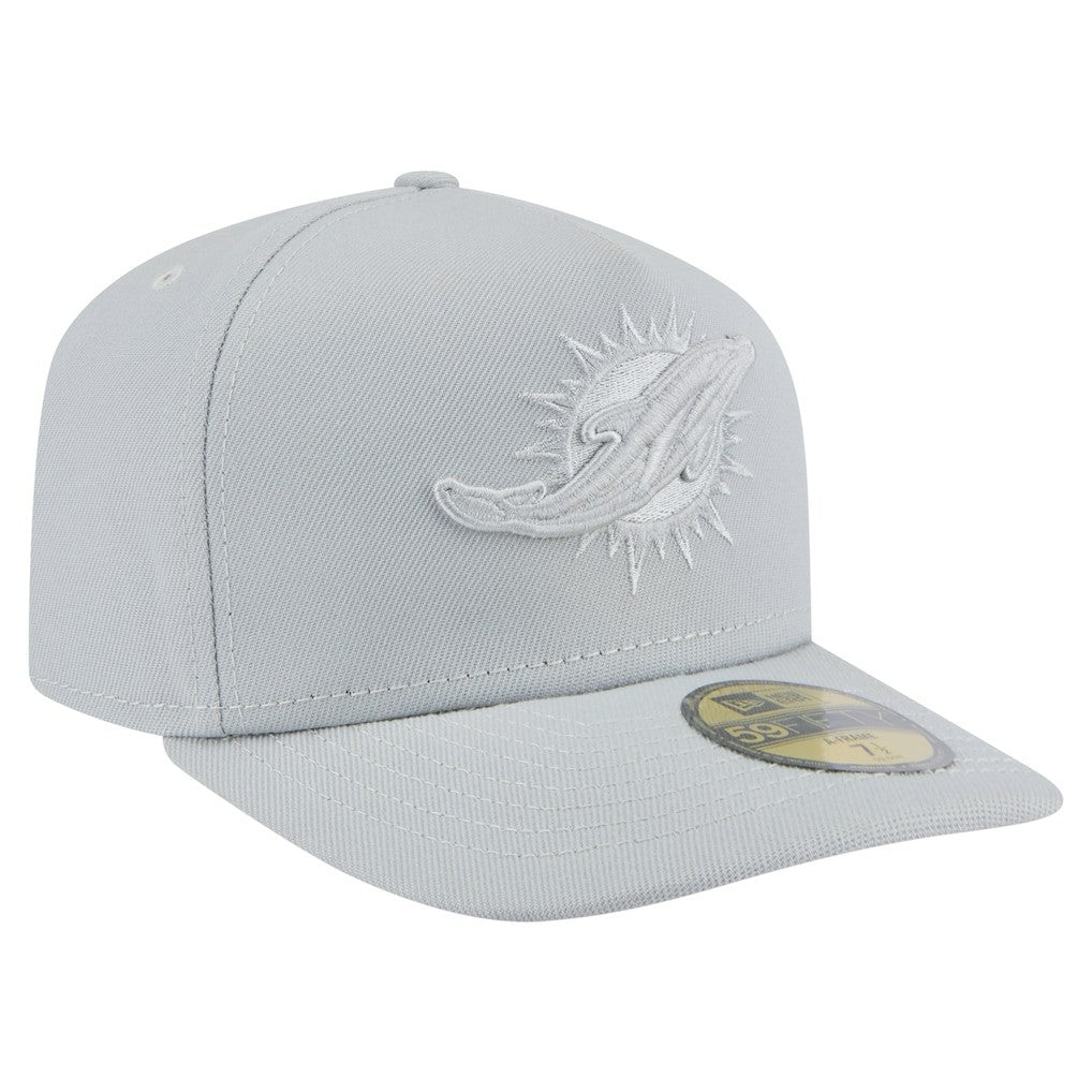 Miami Dolphins New Era Color Pack A-Frame 59FIFTY Fitted Hat Gray - NFL
