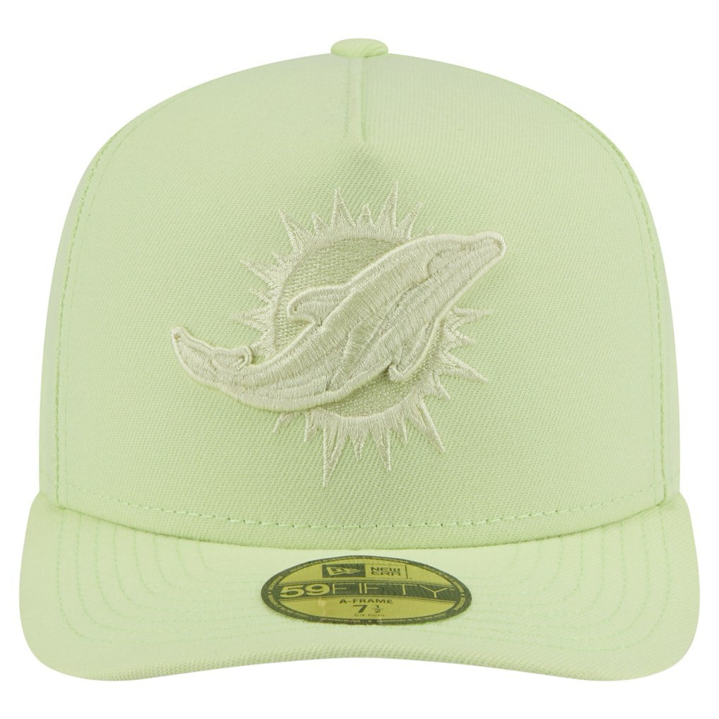 Miami Dolphins New Era Color Pack A-Frame 59FIFTY Fitted Hat Light Green - NFL
