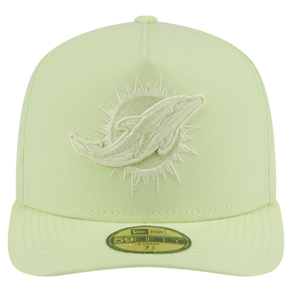 Miami Dolphins New Era Color Pack A-Frame 59FIFTY Fitted Hat Light Green - NFL