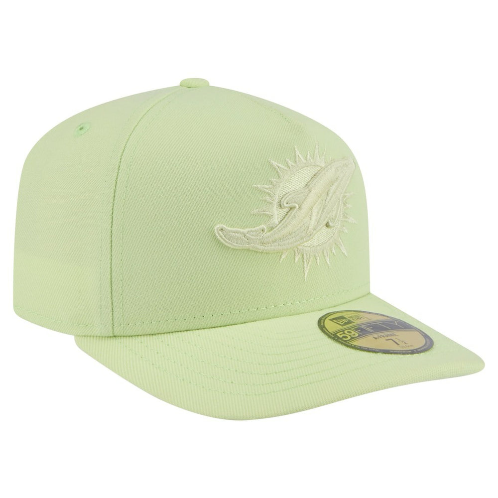 Miami Dolphins New Era Color Pack A-Frame 59FIFTY Fitted Hat Light Green - NFL