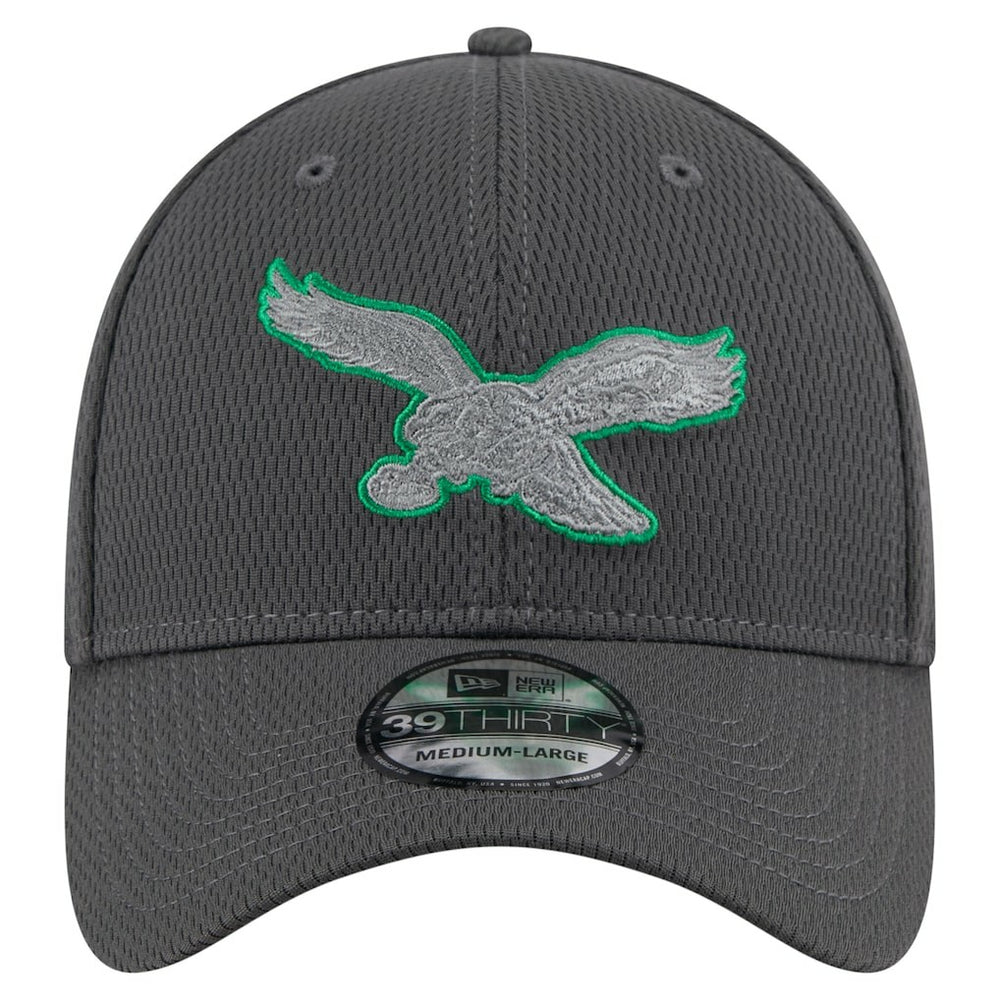 Philadelphia Eagles New Era Throwback Logo Main 39THIRTY Flex Hat Graphite - NFL