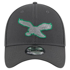 Philadelphia Eagles New Era Throwback Logo Main 39THIRTY Flex Hat Graphite - NFL