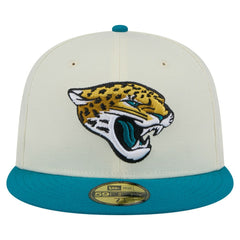 Jacksonville Jaguars New Era Main 59FIFTY Fitted Hat Cream/Teal - NFL