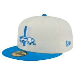 Detroit Lions New Era Main 59FIFTY Fitted Hat Cream/Blue - NFL