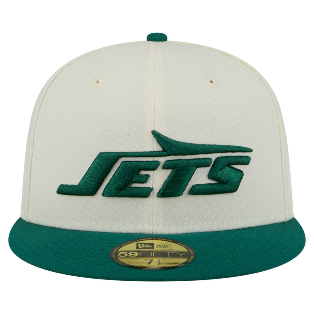 New York Jets New Era Main 59FIFTY Fitted Hat Cream/Green - NFL