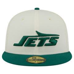 New York Jets New Era Main 59FIFTY Fitted Hat Cream/Green - NFL
