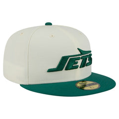 New York Jets New Era Main 59FIFTY Fitted Hat Cream/Green - NFL