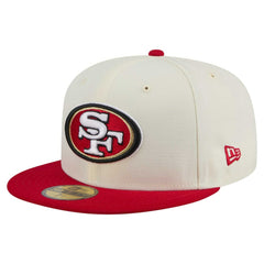San Francisco 49ers New Era Main 59FIFTY Fitted Hat Cream/Scarlet - NFL