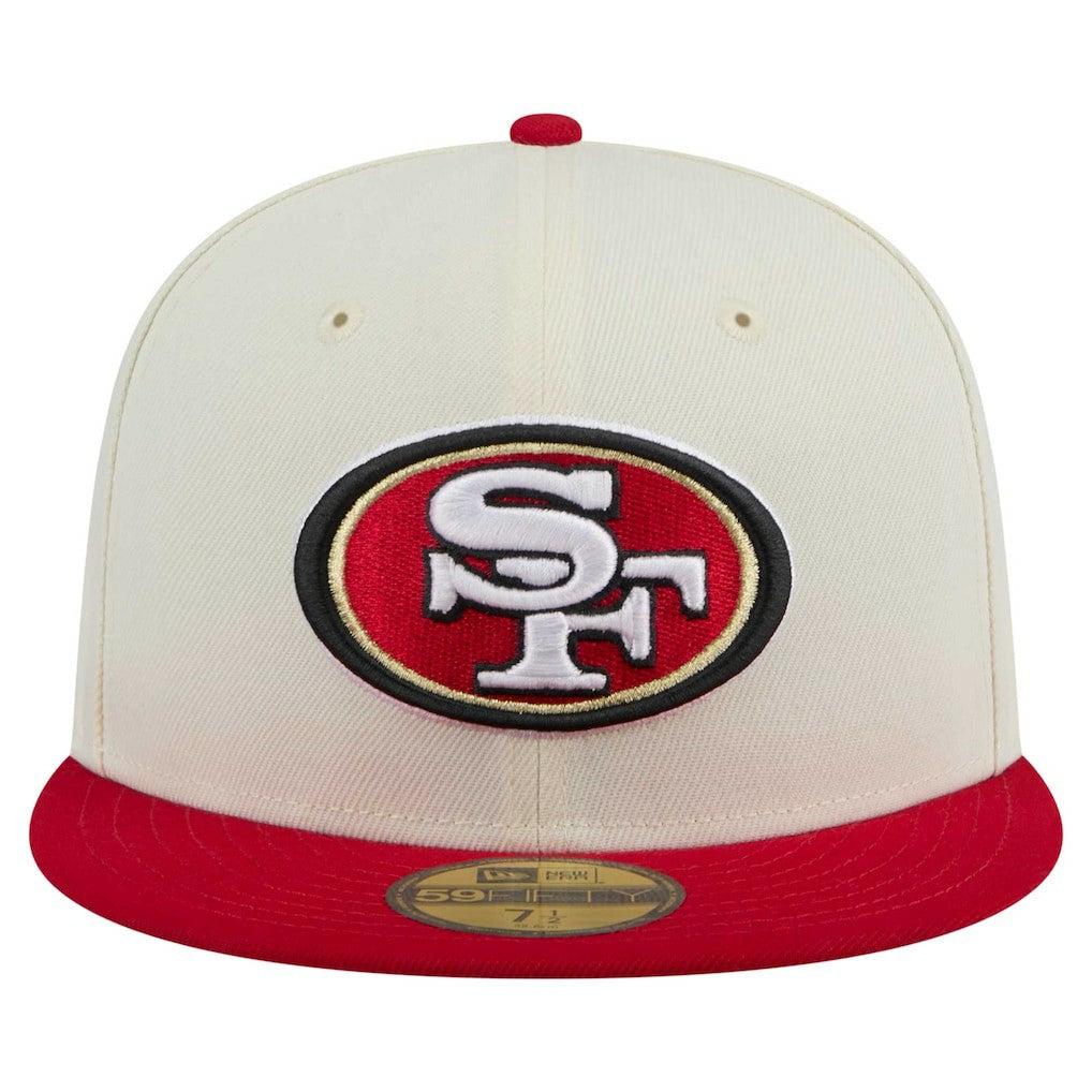 San Francisco 49ers New Era Main 59FIFTY Fitted Hat Cream/Scarlet - NFL