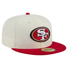 San Francisco 49ers New Era Main 59FIFTY Fitted Hat Cream/Scarlet - NFL