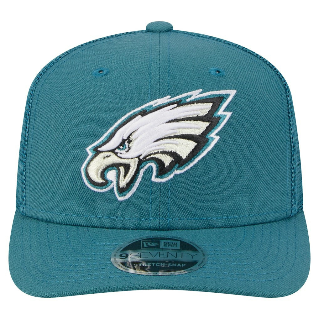 Philadelphia Eagles New Era Main Trucker 9SEVENTY Stretch-Snap Hat Midnight Green - NFL