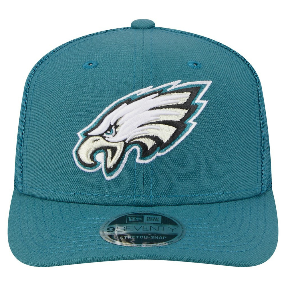 Philadelphia Eagles New Era Main Trucker 9SEVENTY Stretch-Snap Hat Midnight Green - NFL