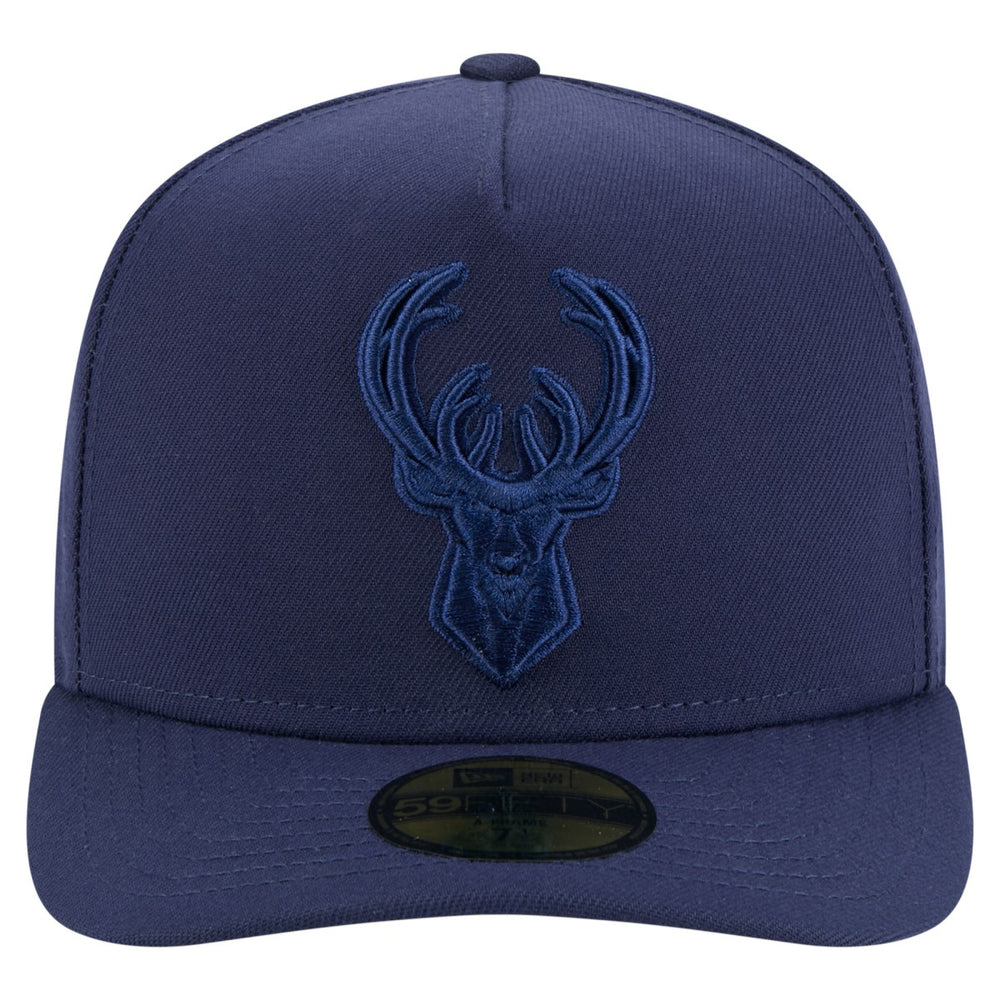 New Era - Milwaukee Bucks Colorpack A-Frame Pinch Front 59FIFTY Fitted Hat - Navy