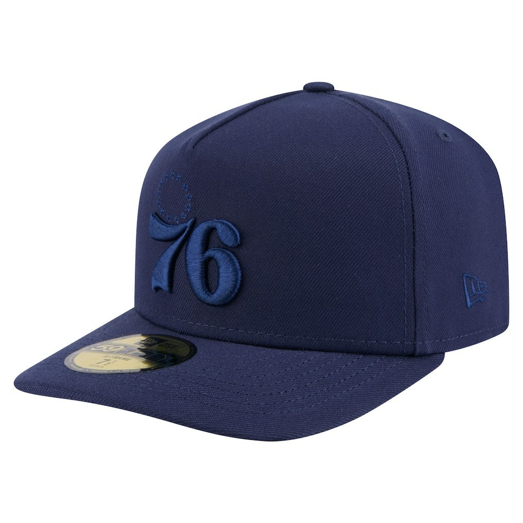 New Era - Philadelphia 76ers Colorpack A-Frame Pinch Front 59FIFTY Fitted Hat - Navy