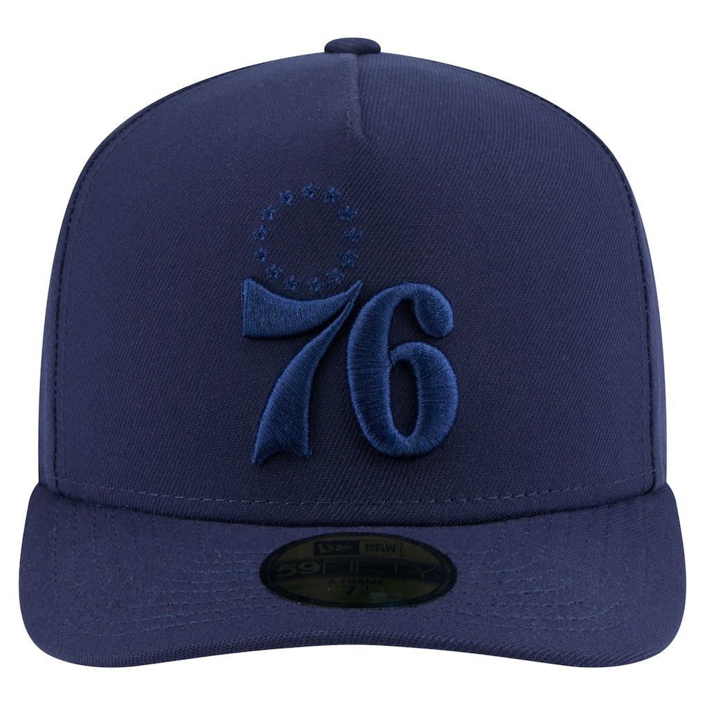 New Era - Philadelphia 76ers Colorpack A-Frame Pinch Front 59FIFTY Fitted Hat - Navy