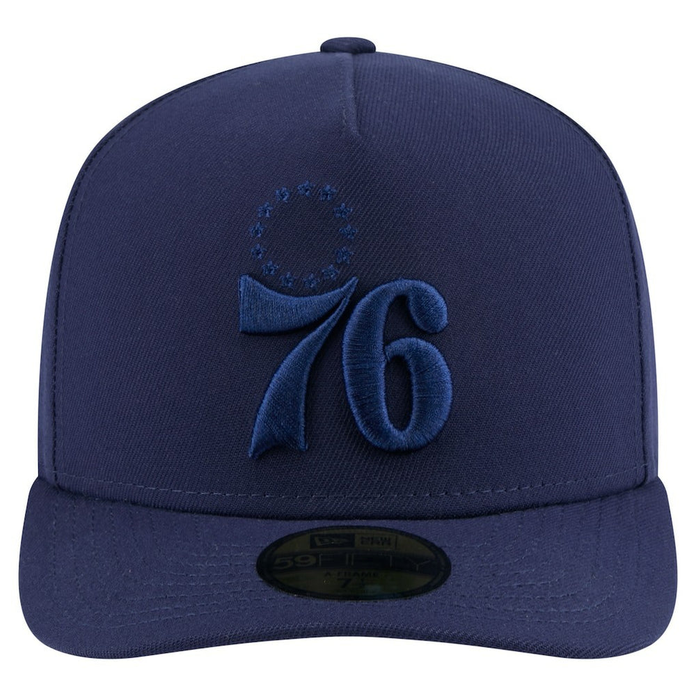 New Era - Philadelphia 76ers Colorpack A-Frame Pinch Front 59FIFTY Fitted Hat - Navy