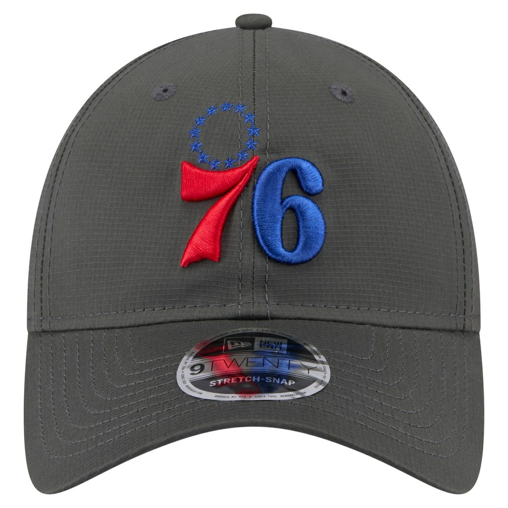 New Era - Philadelphia 76ers Active Ripstop 9TWENTY Adjustable Hat - Charcoal