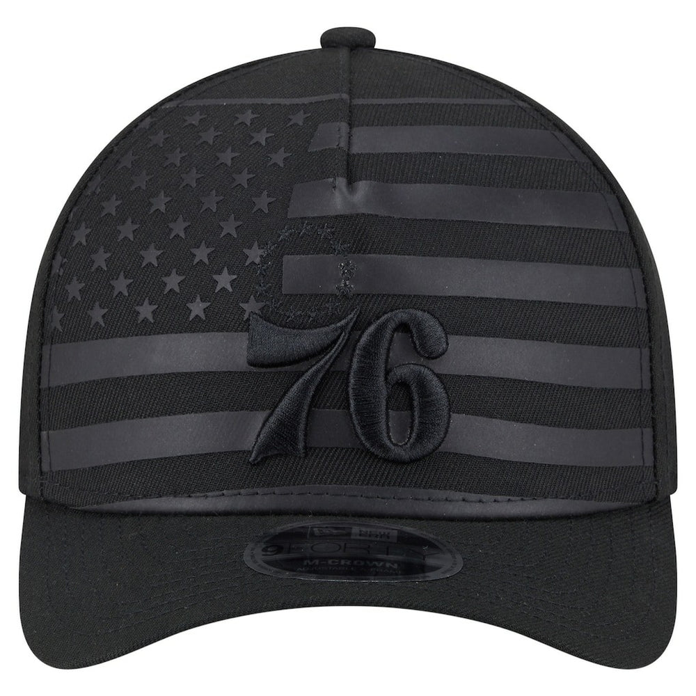 New Era - Philadelphia 76ers Game Day Flag A-Frame 9FORTY Adjustable Hat - Black