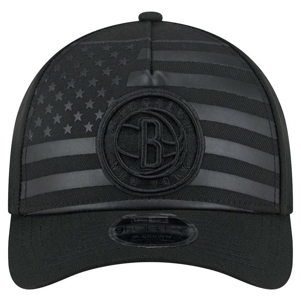 New Era - Brooklyn Nets Game Day Flag A-Frame 9FORTY Adjustable Hat - Black