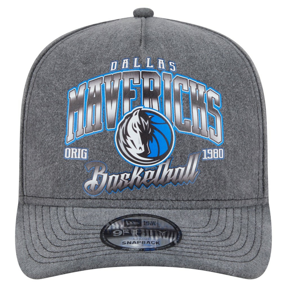 New Era - Dallas Mavericks Throwback Washed Pre-Curved 9FIFTY Snapback Hat - Charcoal