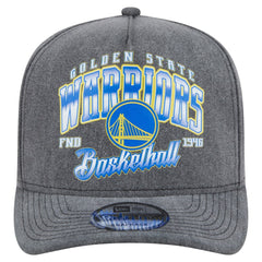 New Era - Golden State Warriors Throwback Washed Pre-Curved 9FIFTY Snapback Hat - Charcoal