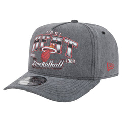 New Era - Miami Heat Throwback Washed Pre-Curved 9FIFTY Snapback Hat - Charcoal