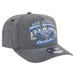 New Era - New Orleans Pelicans Throwback Washed Pre-Curved 9FIFTY Snapback Hat - Charcoal