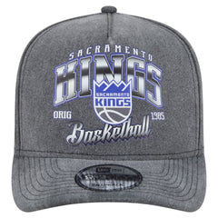 New Era - Sacramento Kings Throwback Washed Pre-Curved 9FIFTY Snapback Hat - Charcoal