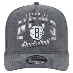 New Era - Brooklyn Nets Throwback Washed Pre-Curved 9FIFTY Snapback Hat - Charcoal