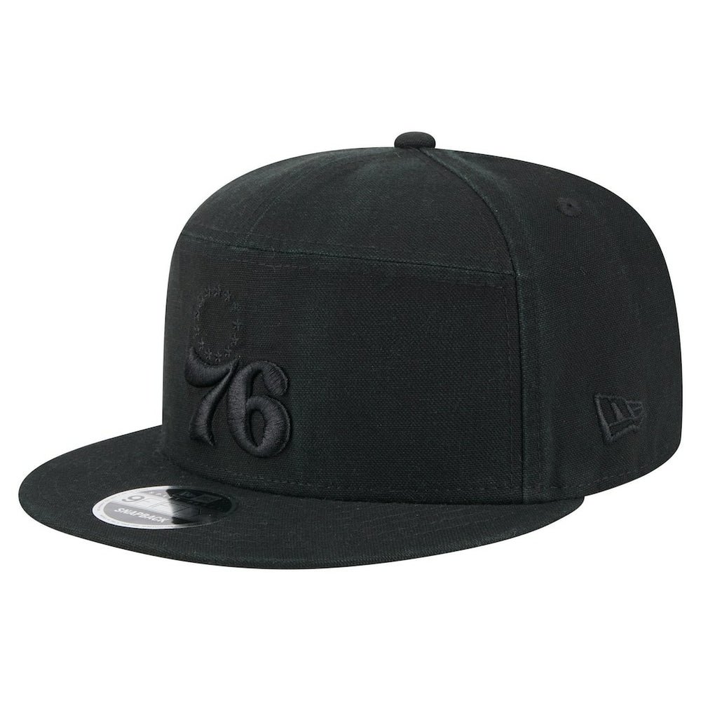 New Era - Philadelphia 76ers Adventure Canvas Split Panel 9FIFTY Snapback Hat - Black