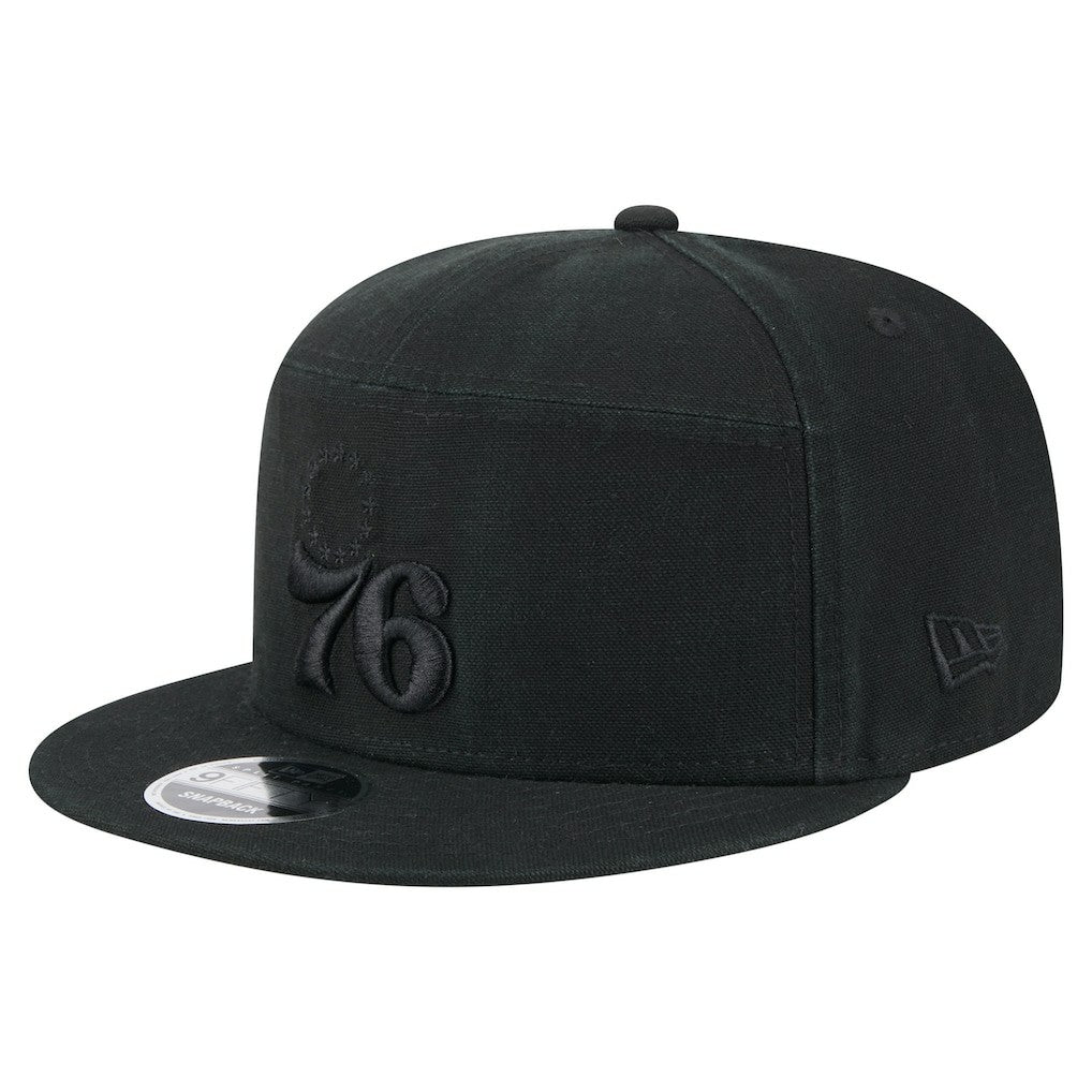 New Era - Philadelphia 76ers Adventure Canvas Split Panel 9FIFTY Snapback Hat - Black