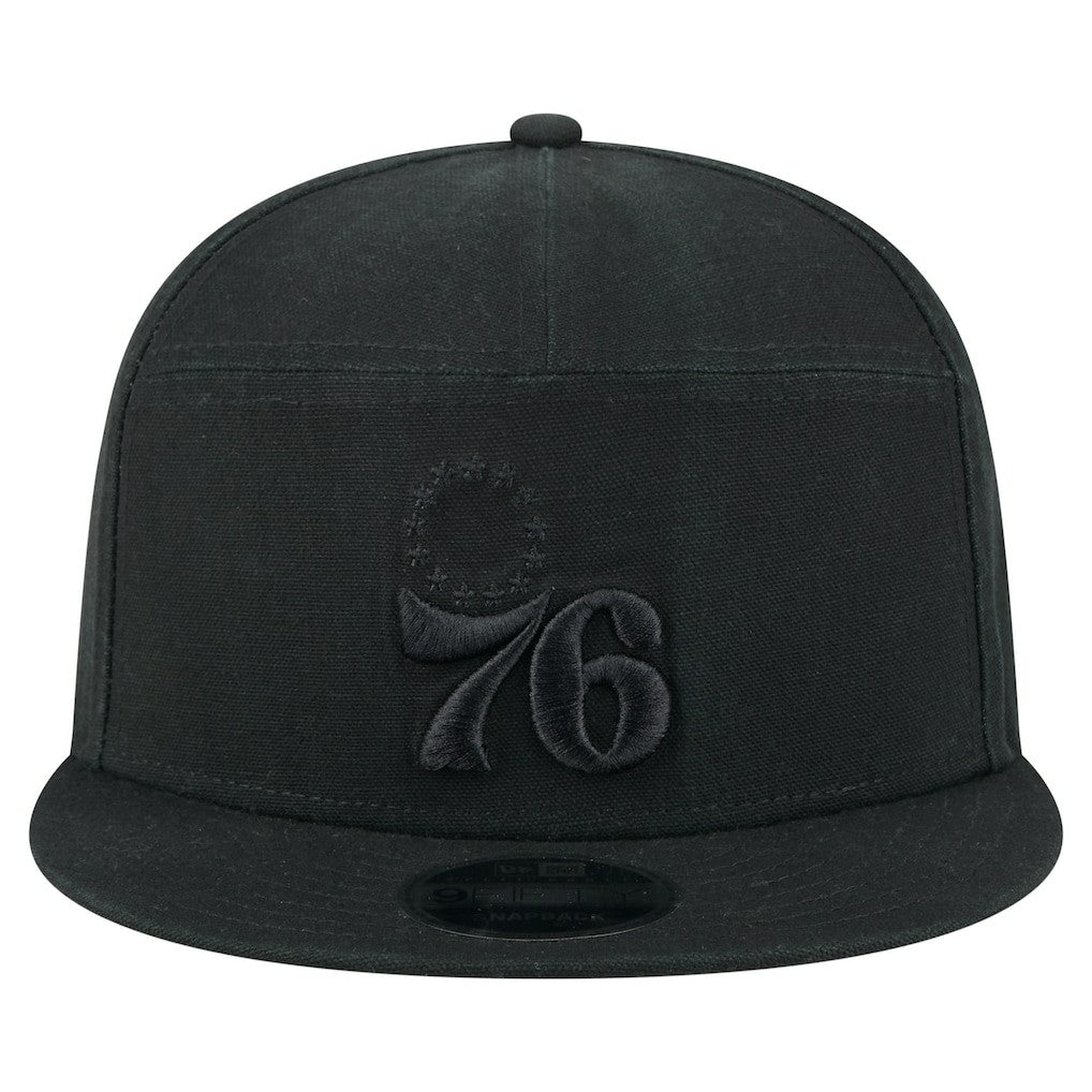 New Era - Philadelphia 76ers Adventure Canvas Split Panel 9FIFTY Snapback Hat - Black