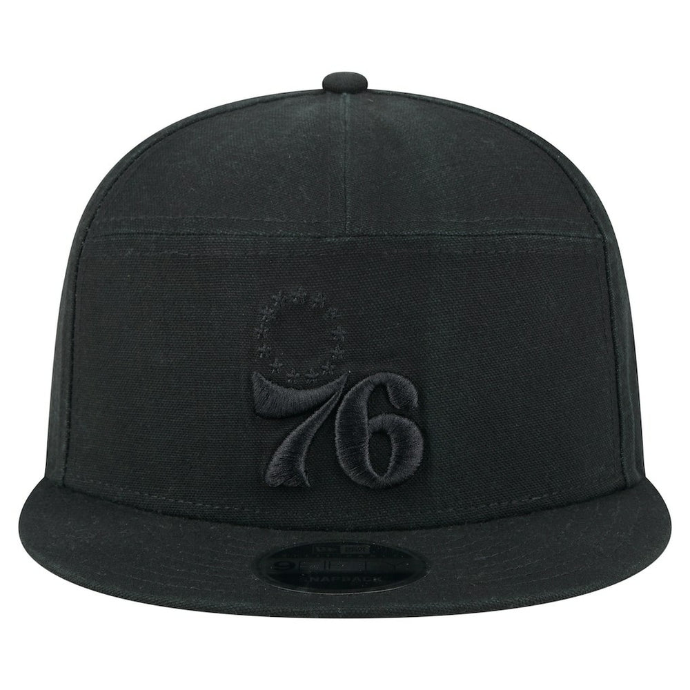 New Era - Philadelphia 76ers Adventure Canvas Split Panel 9FIFTY Snapback Hat - Black