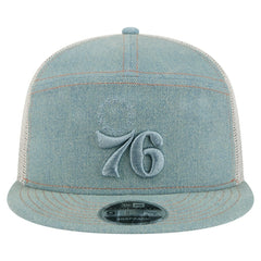 New Era - Philadelphia 76ers Adventure Denim Split Panel 9FIFTY Snapback Trucker Hat