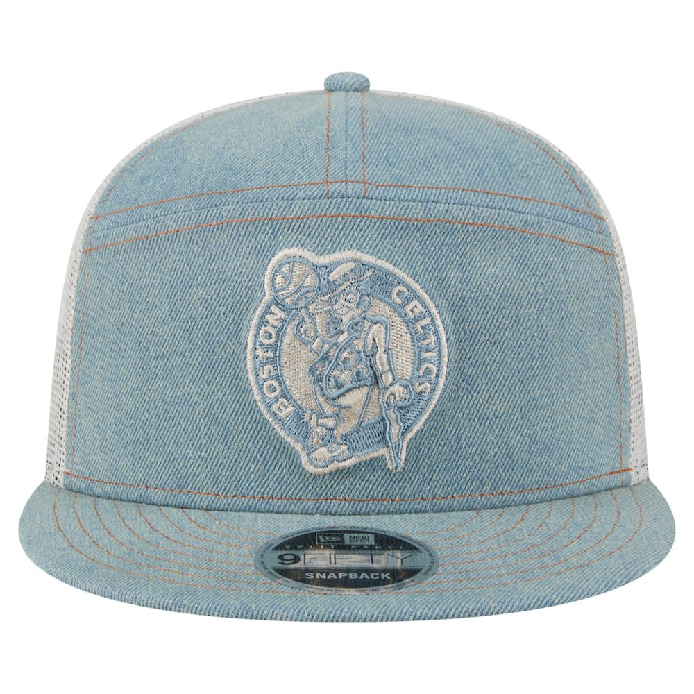 New Era - Boston Celtics Adventure Denim Split Panel 9FIFTY Snapback Trucker Hat