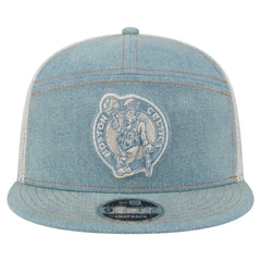 New Era - Boston Celtics Adventure Denim Split Panel 9FIFTY Snapback Trucker Hat