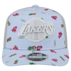 New Era - Los Angeles Lakers Adventure Aloha Pattern 9SEVENTY Stretch-Snap Hat - Light Blue/Gray