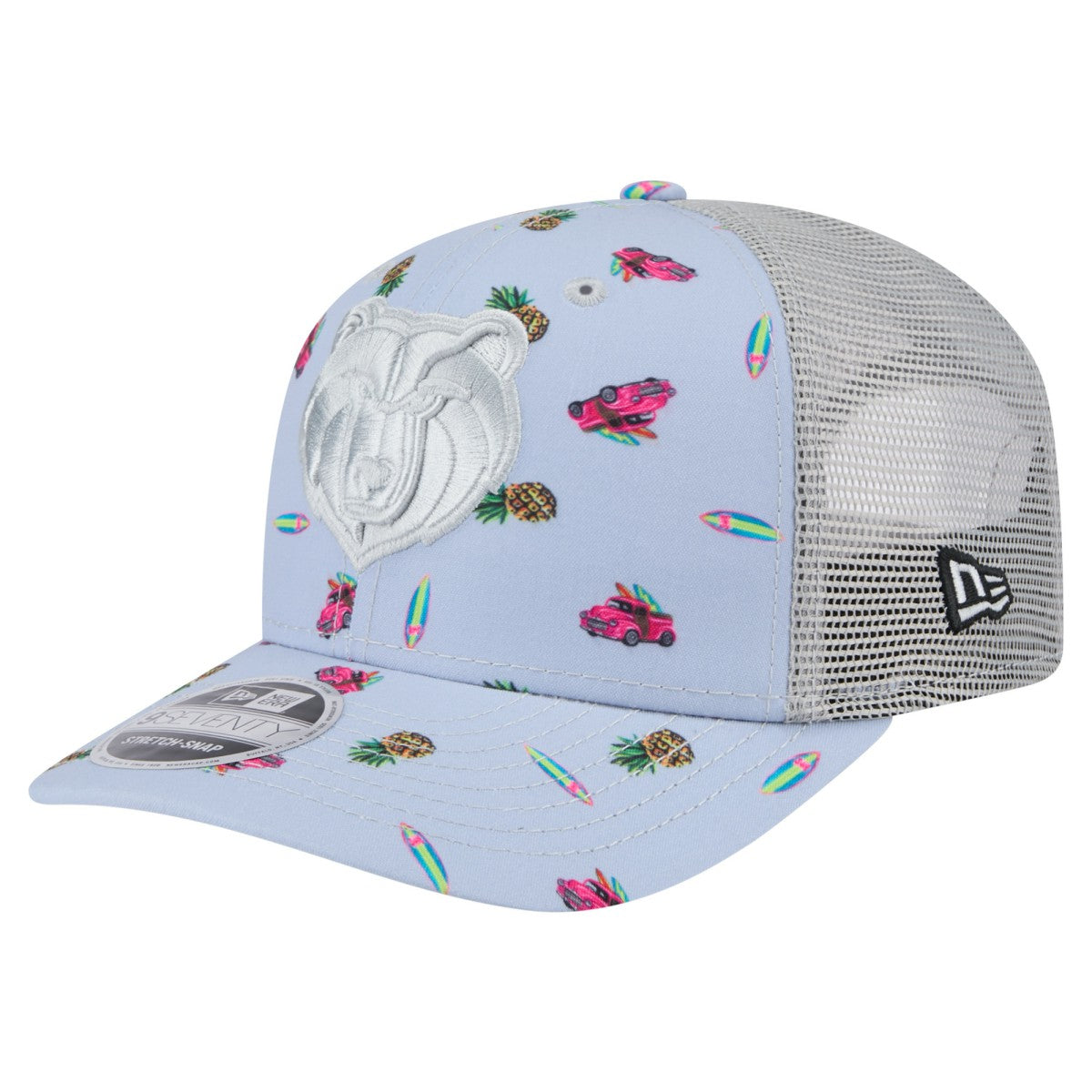 New Era - Memphis Grizzlies Adventure Aloha Pattern 9SEVENTY Stretch-Snap Hat - Light Blue/Gray