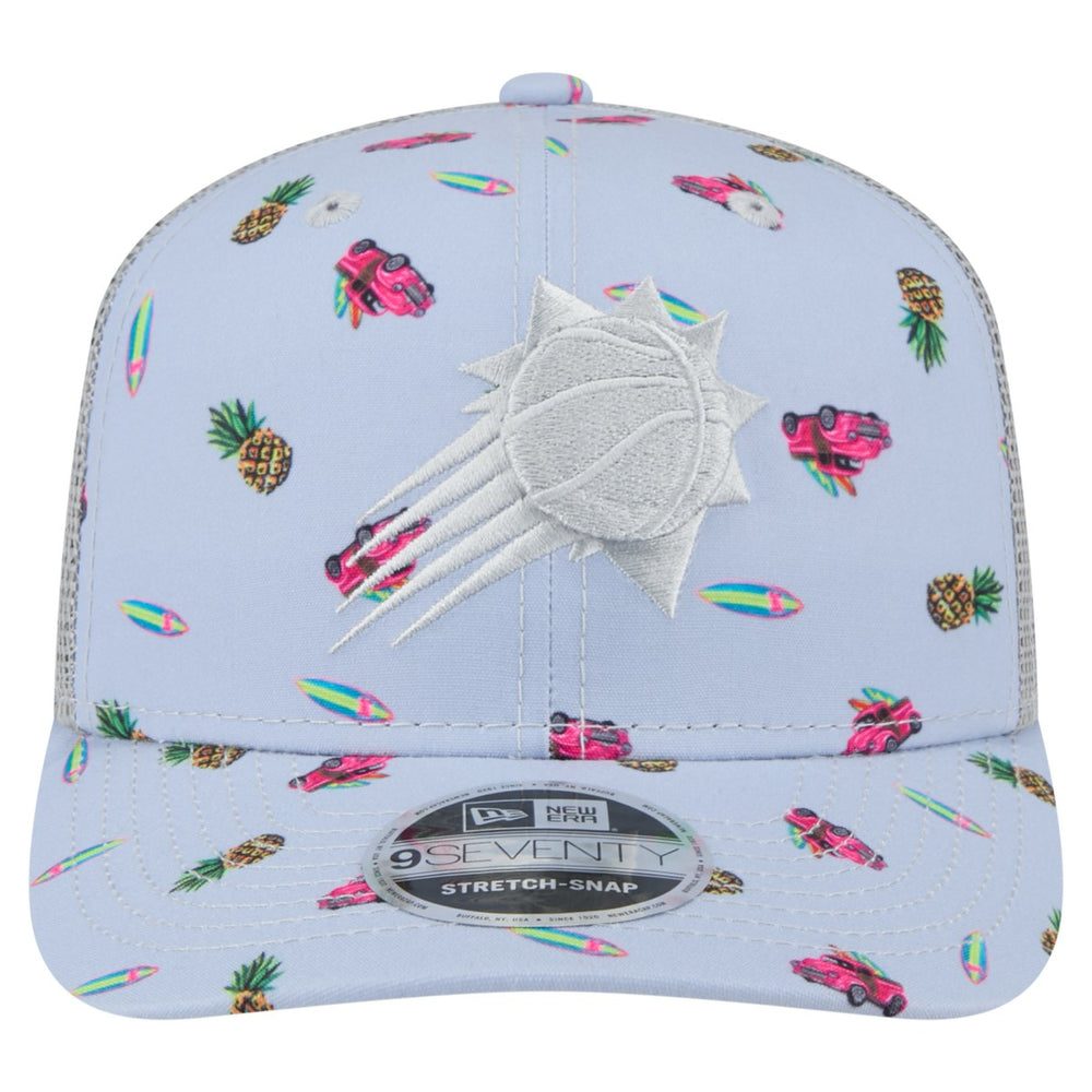 New Era - Phoenix Suns Adventure Aloha Pattern 9SEVENTY Stretch-Snap Hat - Light Blue/Gray