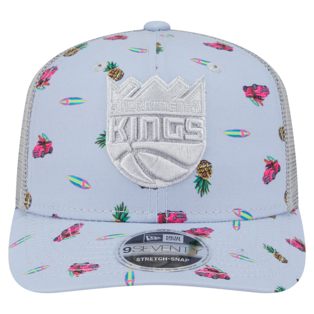 New Era - Sacramento Kings Adventure Aloha Pattern 9SEVENTY Stretch-Snap Hat - Light Blue/Gray