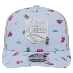 New Era - Sacramento Kings Adventure Aloha Pattern 9SEVENTY Stretch-Snap Hat - Light Blue/Gray