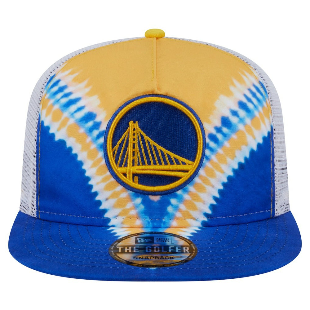 New Era - Golden State Warriors Throwback Dye Golfer Snapback Hat - Royal/Gold