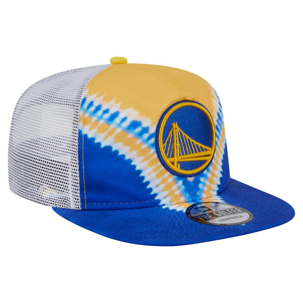New Era - Golden State Warriors Throwback Dye Golfer Snapback Hat - Royal/Gold