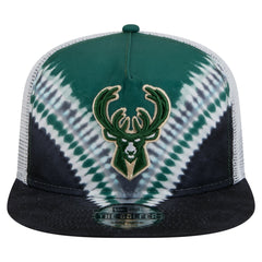 New Era - Milwaukee Bucks Throwback Dye Golfer Snapback Hat - Black/Hunter Green