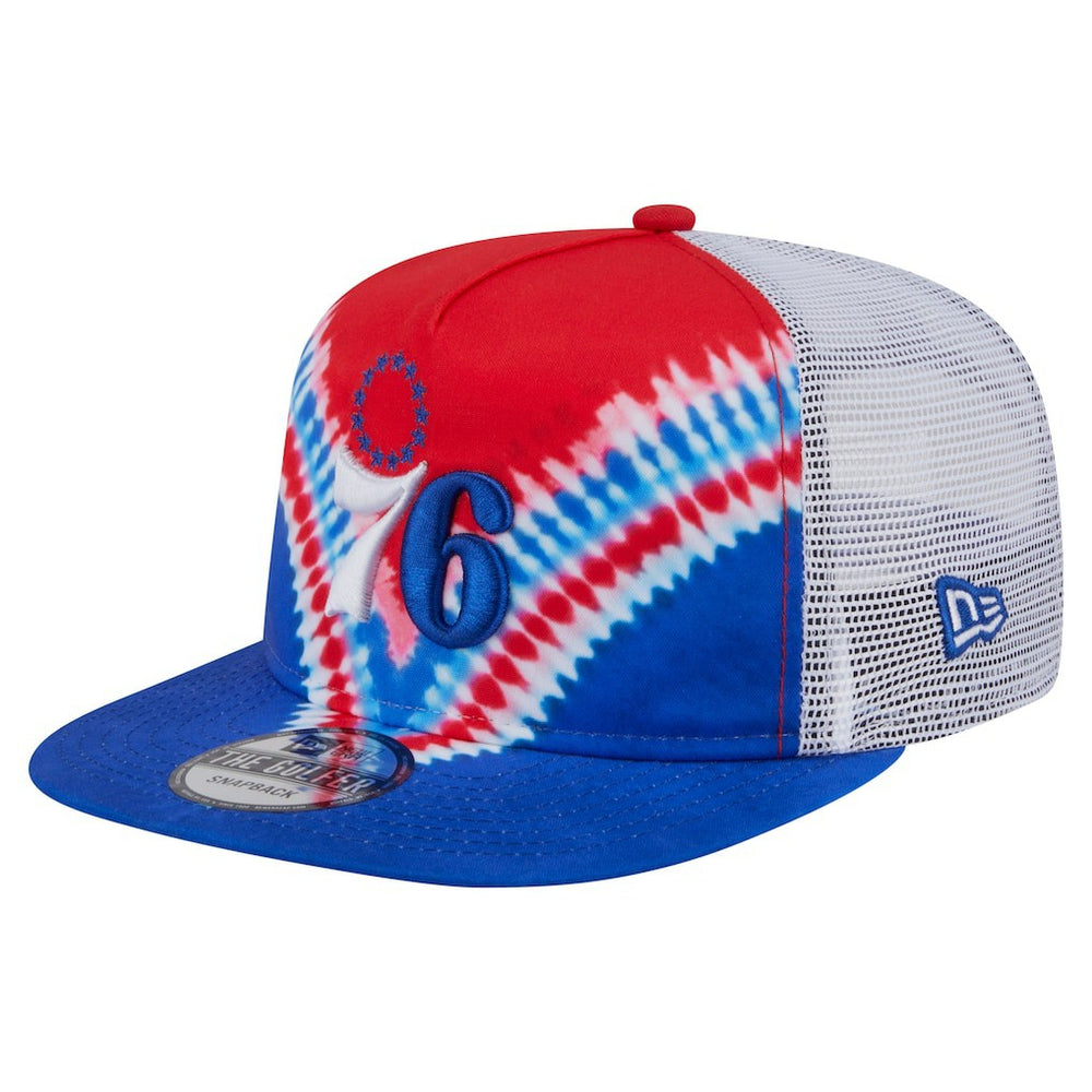 New Era - Philadelphia 76ers Throwback Dye Golfer Snapback Hat - Royal/Red