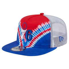 New Era - Philadelphia 76ers Throwback Dye Golfer Snapback Hat - Royal/Red