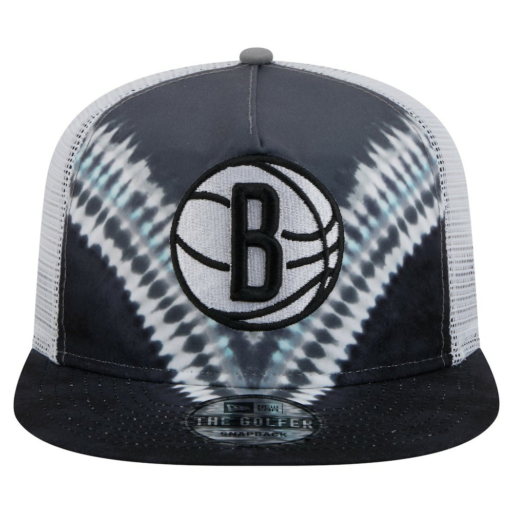 New Era - Brooklyn Nets Throwback Dye Golfer Snapback Hat - Black/Gray